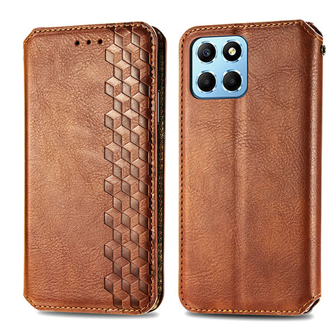 Coque Portefeuille Livre Cuir Etui Clapet S01D pour Huawei Honor X6 Marron