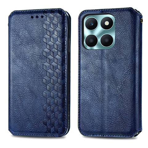 Coque Portefeuille Livre Cuir Etui Clapet S01D pour Huawei Honor X6a Bleu