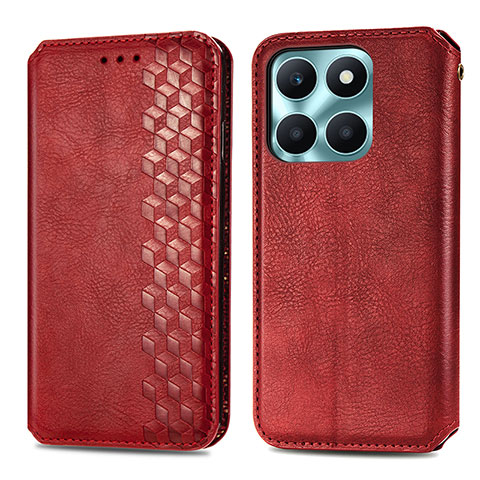 Coque Portefeuille Livre Cuir Etui Clapet S01D pour Huawei Honor X6a Rouge