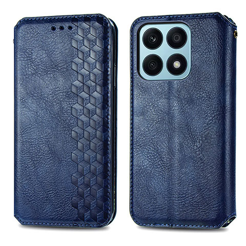 Coque Portefeuille Livre Cuir Etui Clapet S01D pour Huawei Honor X8a 4G Bleu