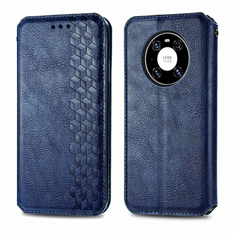 Coque Portefeuille Livre Cuir Etui Clapet S01D pour Huawei Mate 40 Bleu