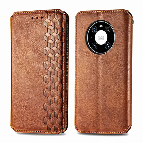 Coque Portefeuille Livre Cuir Etui Clapet S01D pour Huawei Mate 40 Pro Marron