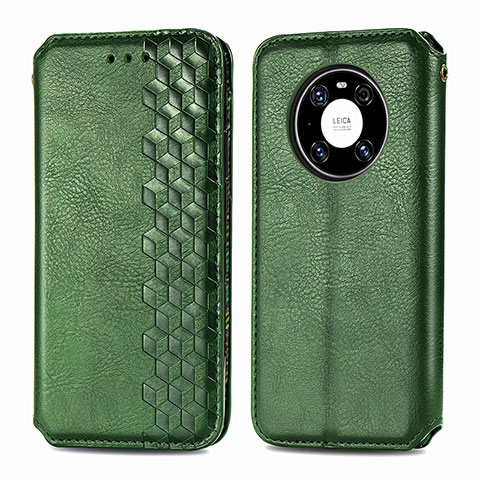 Coque Portefeuille Livre Cuir Etui Clapet S01D pour Huawei Mate 40 Vert