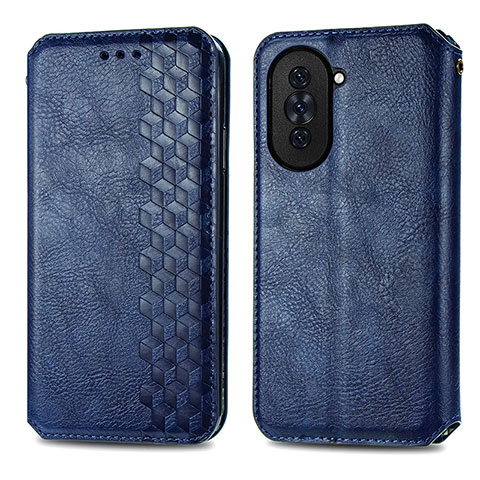 Coque Portefeuille Livre Cuir Etui Clapet S01D pour Huawei Nova 10 Bleu