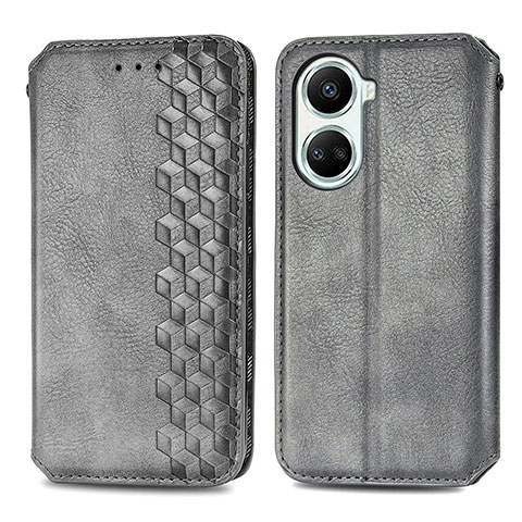 Coque Portefeuille Livre Cuir Etui Clapet S01D pour Huawei Nova 10 SE Gris