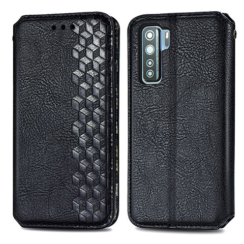 Coque Portefeuille Livre Cuir Etui Clapet S01D pour Huawei Nova 7 SE 5G Noir