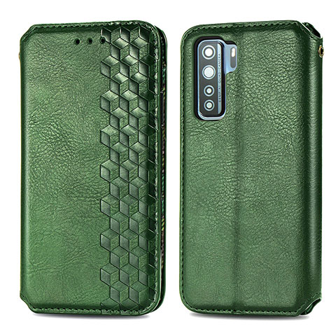 Coque Portefeuille Livre Cuir Etui Clapet S01D pour Huawei Nova 7 SE 5G Vert