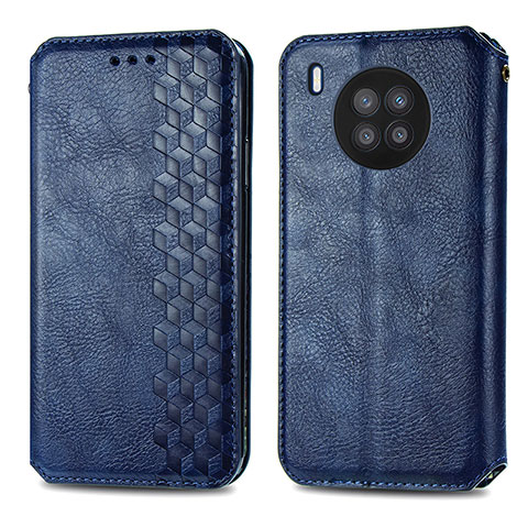 Coque Portefeuille Livre Cuir Etui Clapet S01D pour Huawei Nova 8i Bleu