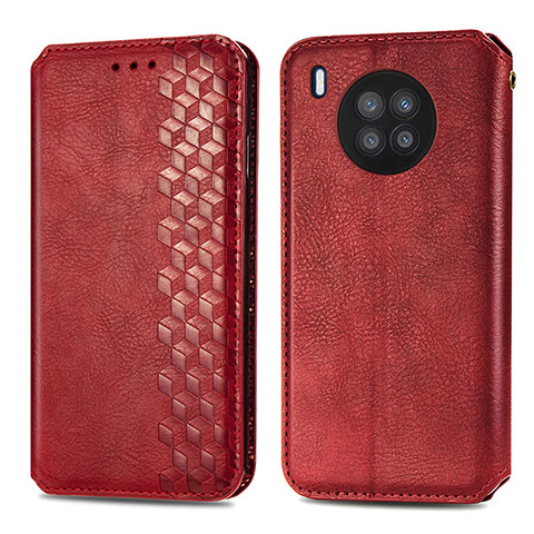 Coque Portefeuille Livre Cuir Etui Clapet S01D pour Huawei Nova 8i Rouge