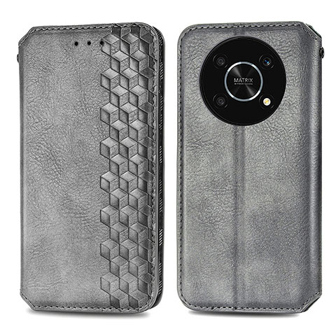 Coque Portefeuille Livre Cuir Etui Clapet S01D pour Huawei Nova Y90 Gris