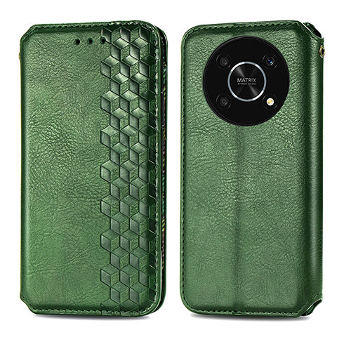 Coque Portefeuille Livre Cuir Etui Clapet S01D pour Huawei Nova Y90 Vert