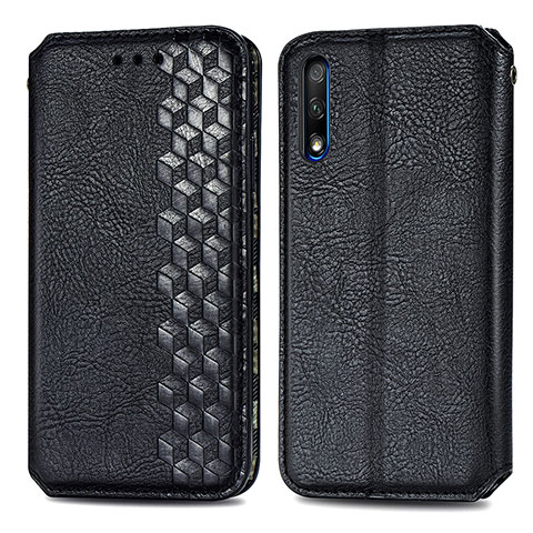 Coque Portefeuille Livre Cuir Etui Clapet S01D pour Huawei P Smart Z (2019) Noir