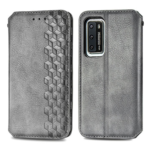 Coque Portefeuille Livre Cuir Etui Clapet S01D pour Huawei P40 Gris