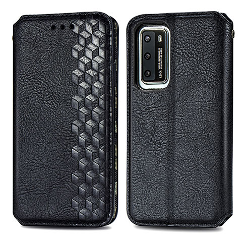 Coque Portefeuille Livre Cuir Etui Clapet S01D pour Huawei P40 Noir