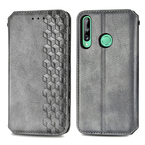 Coque Portefeuille Livre Cuir Etui Clapet S01D pour Huawei Y7p Gris