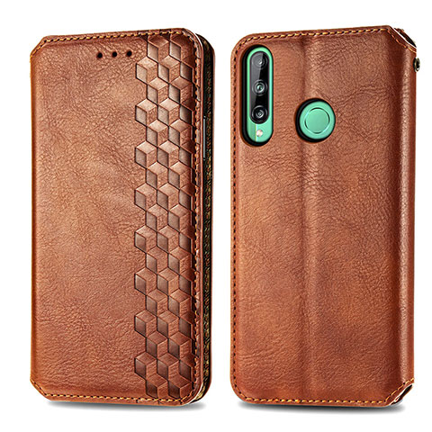 Coque Portefeuille Livre Cuir Etui Clapet S01D pour Huawei Y7p Marron