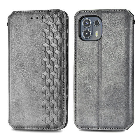 Coque Portefeuille Livre Cuir Etui Clapet S01D pour Motorola Moto Edge 20 Lite 5G Gris