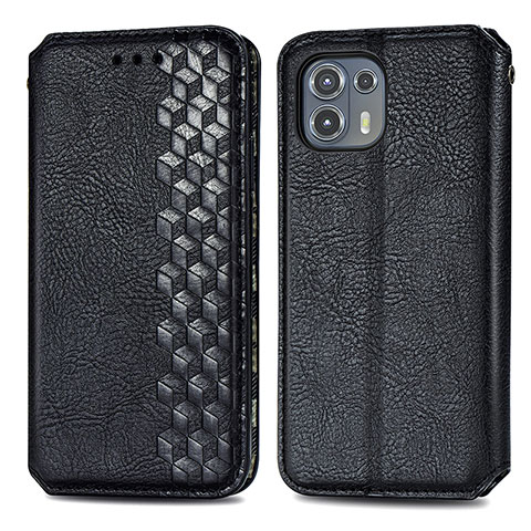 Coque Portefeuille Livre Cuir Etui Clapet S01D pour Motorola Moto Edge 20 Lite 5G Noir