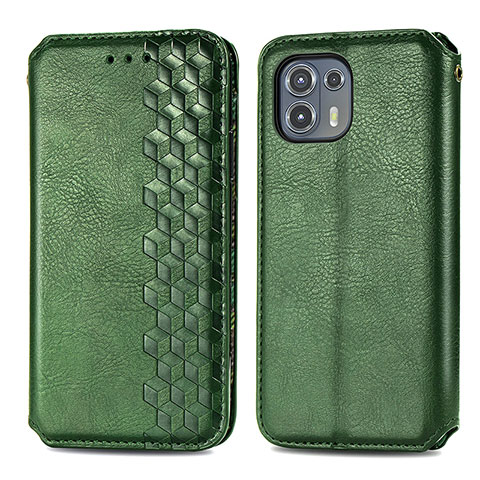 Coque Portefeuille Livre Cuir Etui Clapet S01D pour Motorola Moto Edge 20 Lite 5G Vert