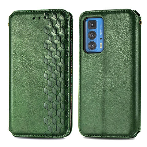 Coque Portefeuille Livre Cuir Etui Clapet S01D pour Motorola Moto Edge 20 Pro 5G Vert