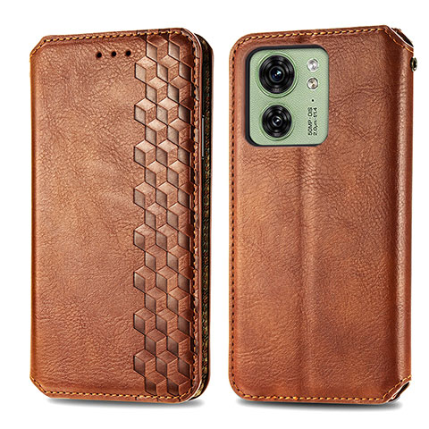 Coque Portefeuille Livre Cuir Etui Clapet S01D pour Motorola Moto Edge (2023) 5G Marron