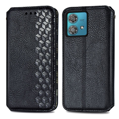 Coque Portefeuille Livre Cuir Etui Clapet S01D pour Motorola Moto Edge 40 Neo 5G Noir