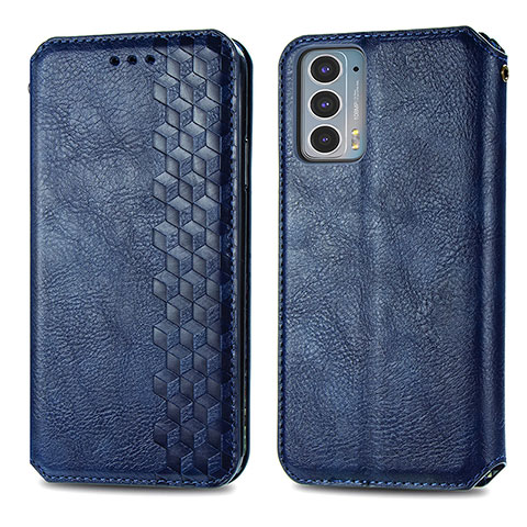 Coque Portefeuille Livre Cuir Etui Clapet S01D pour Motorola Moto Edge Lite 5G Bleu