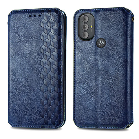 Coque Portefeuille Livre Cuir Etui Clapet S01D pour Motorola Moto G Play (2023) Bleu