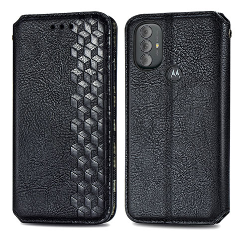 Coque Portefeuille Livre Cuir Etui Clapet S01D pour Motorola Moto G Play (2023) Noir