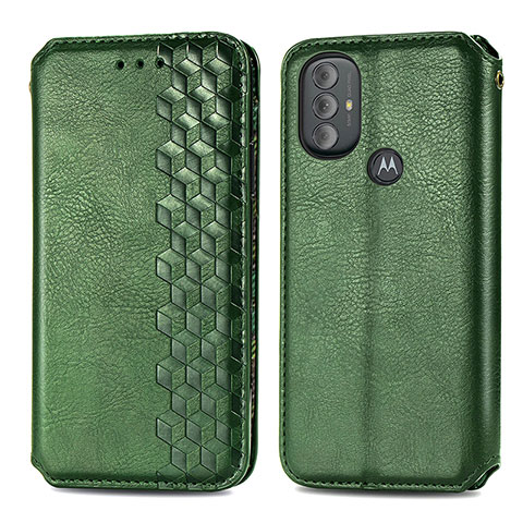 Coque Portefeuille Livre Cuir Etui Clapet S01D pour Motorola Moto G Play (2023) Vert