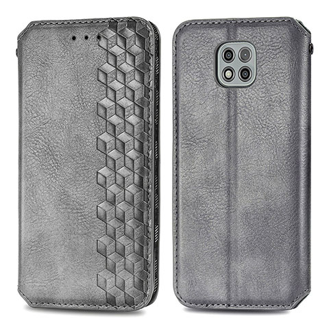 Coque Portefeuille Livre Cuir Etui Clapet S01D pour Motorola Moto G Power (2021) Gris