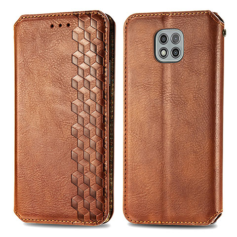 Coque Portefeuille Livre Cuir Etui Clapet S01D pour Motorola Moto G Power (2021) Marron