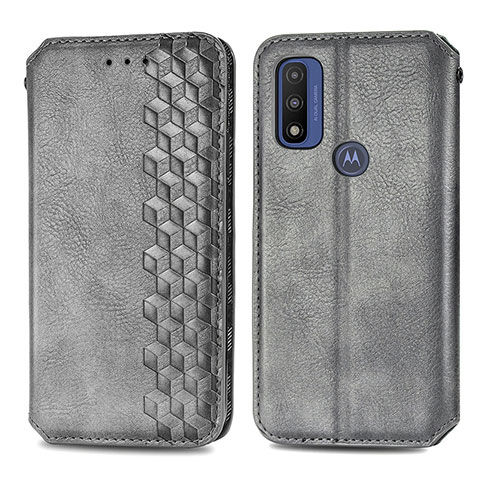 Coque Portefeuille Livre Cuir Etui Clapet S01D pour Motorola Moto G Pure Gris