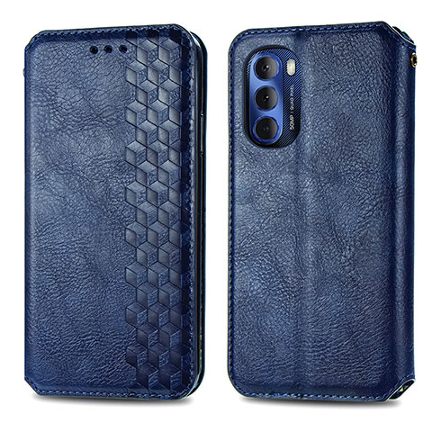 Coque Portefeuille Livre Cuir Etui Clapet S01D pour Motorola Moto G Stylus (2022) 4G Bleu