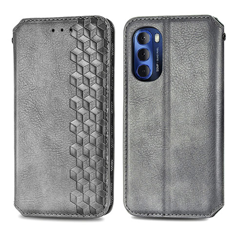 Coque Portefeuille Livre Cuir Etui Clapet S01D pour Motorola Moto G Stylus (2022) 4G Gris