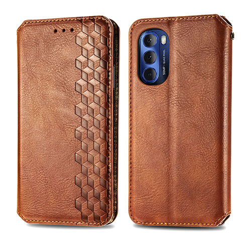 Coque Portefeuille Livre Cuir Etui Clapet S01D pour Motorola Moto G Stylus (2022) 4G Marron