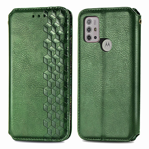 Coque Portefeuille Livre Cuir Etui Clapet S01D pour Motorola Moto G30 Vert