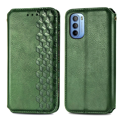 Coque Portefeuille Livre Cuir Etui Clapet S01D pour Motorola Moto G31 Vert