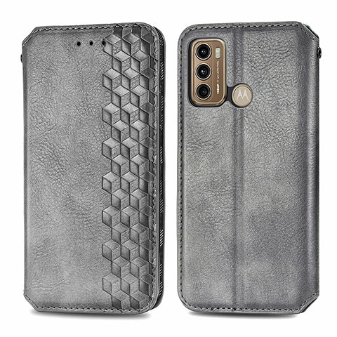 Coque Portefeuille Livre Cuir Etui Clapet S01D pour Motorola Moto G40 Fusion Gris