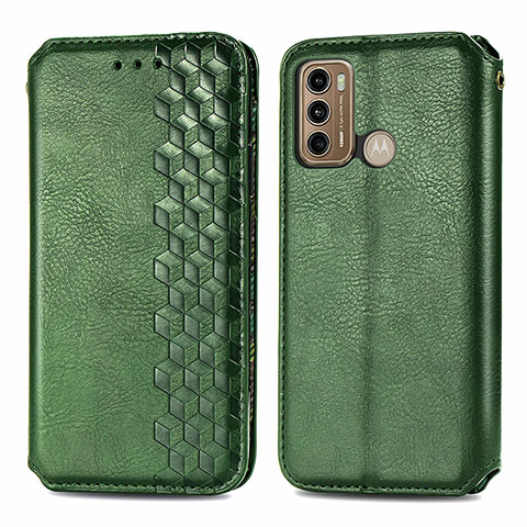 Coque Portefeuille Livre Cuir Etui Clapet S01D pour Motorola Moto G40 Fusion Vert