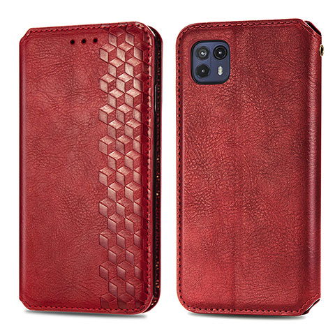 Coque Portefeuille Livre Cuir Etui Clapet S01D pour Motorola Moto G50 5G Rouge