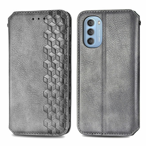 Coque Portefeuille Livre Cuir Etui Clapet S01D pour Motorola Moto G51 5G Gris