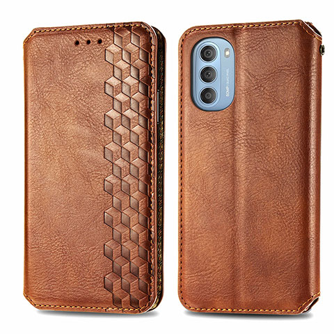 Coque Portefeuille Livre Cuir Etui Clapet S01D pour Motorola Moto G51 5G Marron