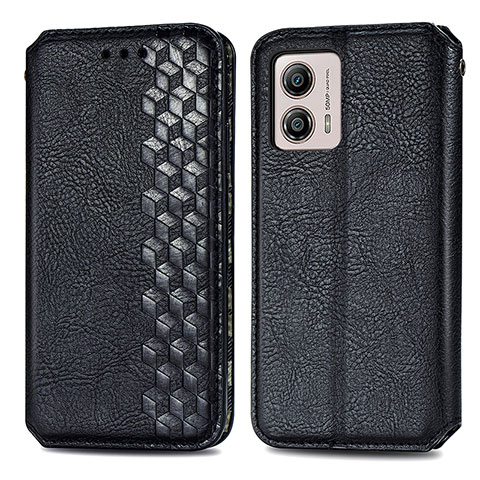 Coque Portefeuille Livre Cuir Etui Clapet S01D pour Motorola Moto G53j 5G Noir