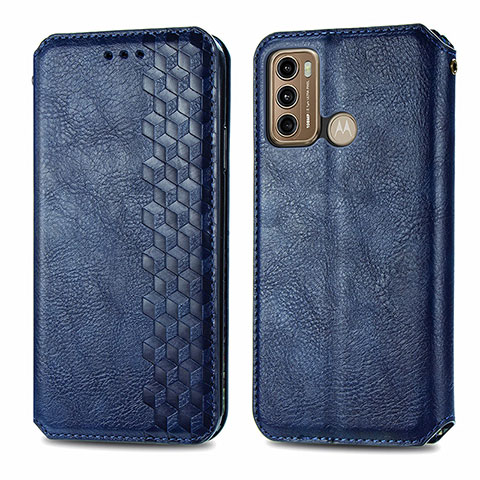 Coque Portefeuille Livre Cuir Etui Clapet S01D pour Motorola Moto G60 Bleu