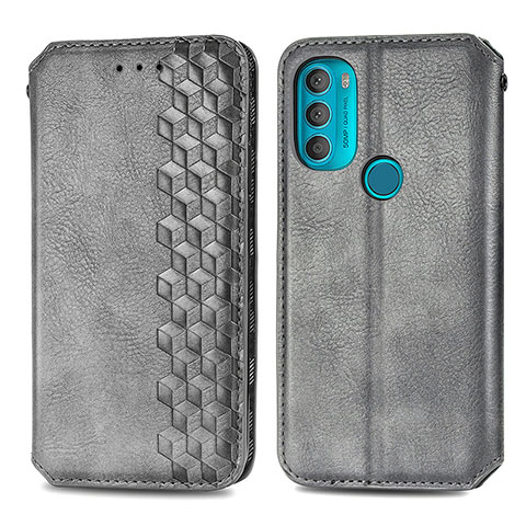 Coque Portefeuille Livre Cuir Etui Clapet S01D pour Motorola Moto G71 5G Gris