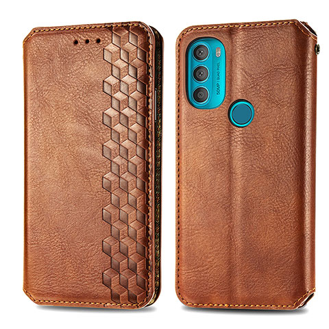 Coque Portefeuille Livre Cuir Etui Clapet S01D pour Motorola Moto G71 5G Marron