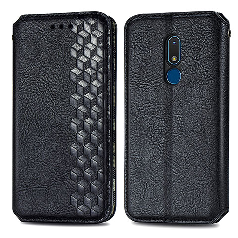 Coque Portefeuille Livre Cuir Etui Clapet S01D pour Nokia C3 Noir