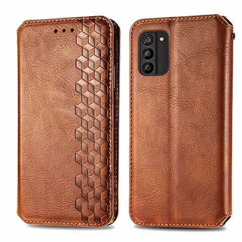 Coque Portefeuille Livre Cuir Etui Clapet S01D pour Nokia G100 Marron