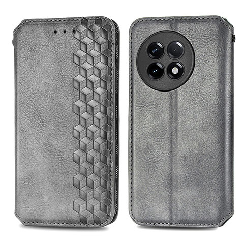 Coque Portefeuille Livre Cuir Etui Clapet S01D pour OnePlus 11R 5G Gris